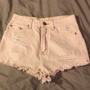 BDG Urban Outfitters Cream Denim Shorts